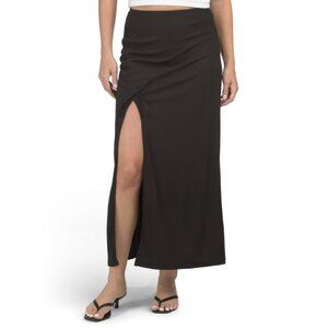 PAPERHEART Black Ribbed Maxi Skirt